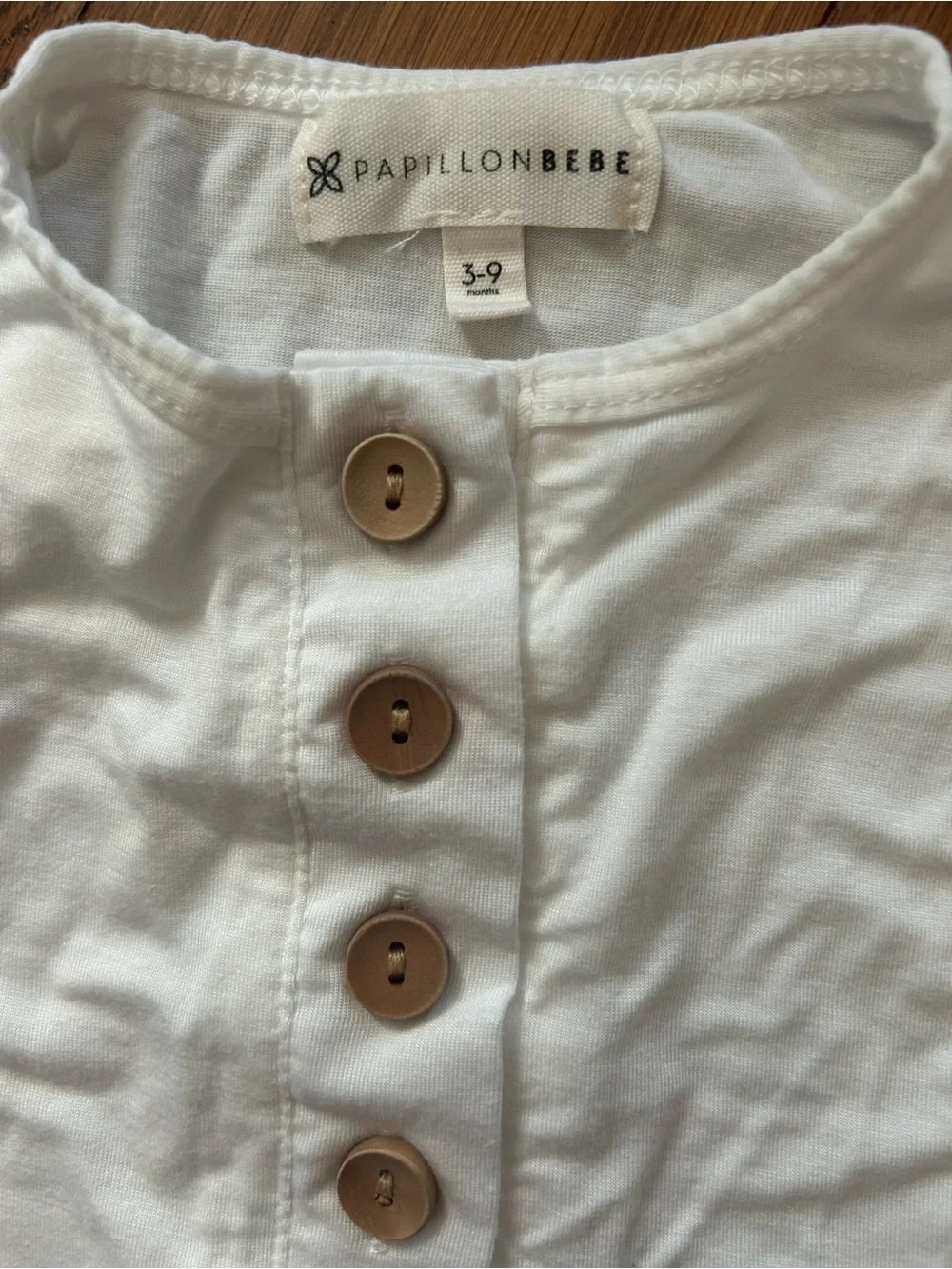 Papillon Bebe Ivory (Cloud) Baby Knotted Gown Size 3-9 Months